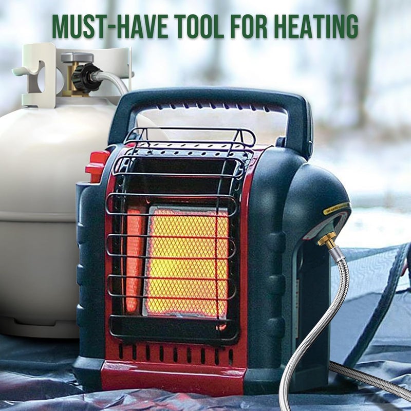 Alloxity 8ft Propane Hose Connects 1LB Portable Grill/Heater to 20lb Propane Tank, for Buddy Heater, Q Series Travel Grill/17&22” Griddle/Camping Stove - Image 2